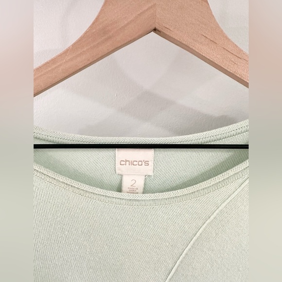 Chico’s Tunic Sweater Mint Green Size 2 (Large) - Picture 4 of 6